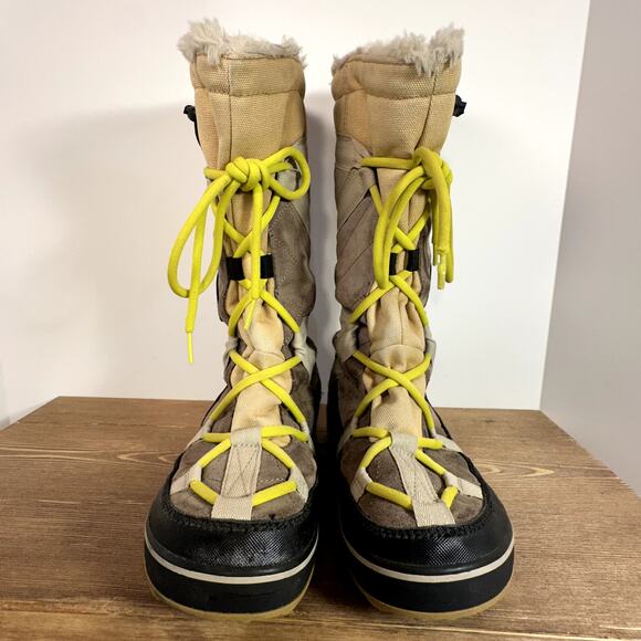 Sorel Glacy Explorer Waterproof Winter Boots Womens SZ 6 Lace Up Gorpcore Retro - Picture 3 of 13